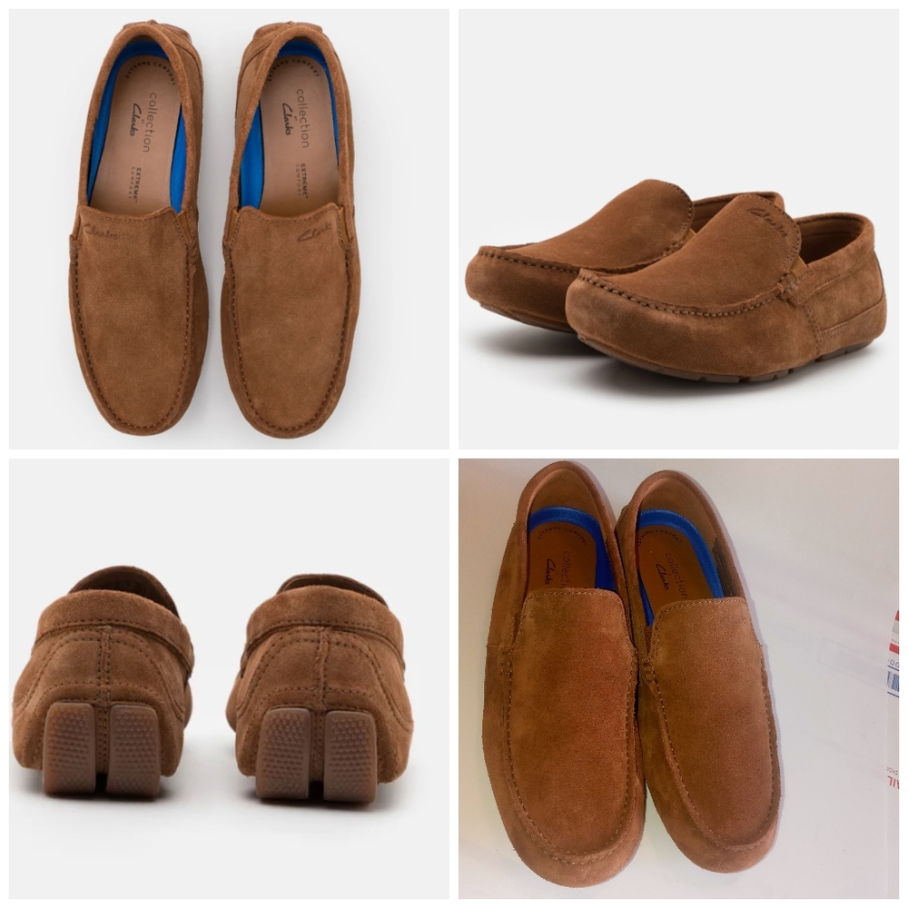CLARKS SUEDE MARKMAN PLAIN MOCCASINS  MEN'S SZ 7.5